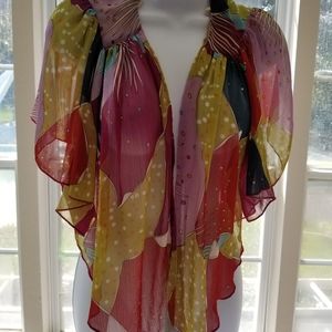 Loved squared Sheer flowing shrug/cardigan